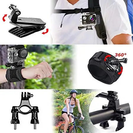 AKASO Sports Action Camera Accessories Kit 14 in 1 for AKASO EK7000/ EK7000 Plus/ EK7000 Pro/Brave 4/ V50/ V50 Pro/ V50