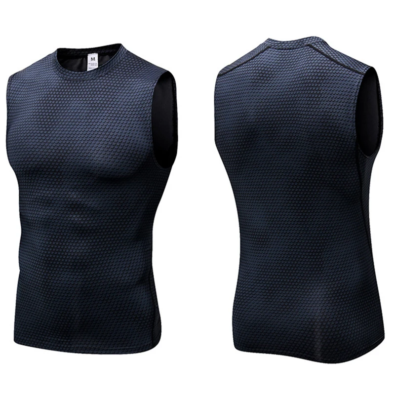 2020 New Mens Compression Tank Tops Men Breathable Quick Dry Fitness Gym Vest Running Bodybuilding Flexibility Sleeveless Shirts