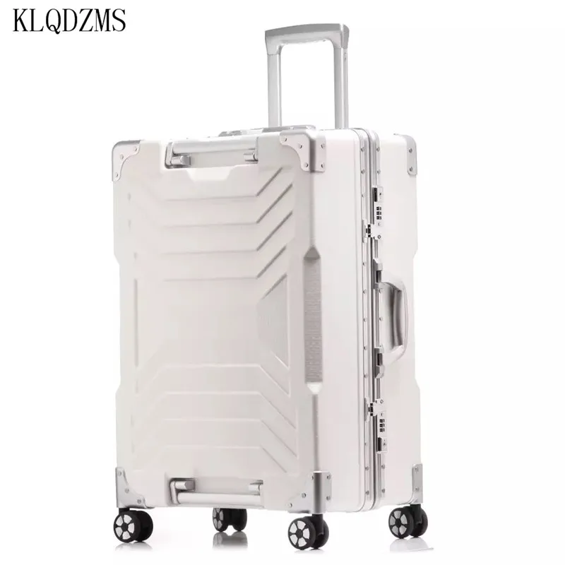 

KLQDZMS 20"24"29Inch Luggage Travel Bag Full Aluminum Magnesium Alloy Boarding Box Men's Business Trolley Case Rolling Suitcase