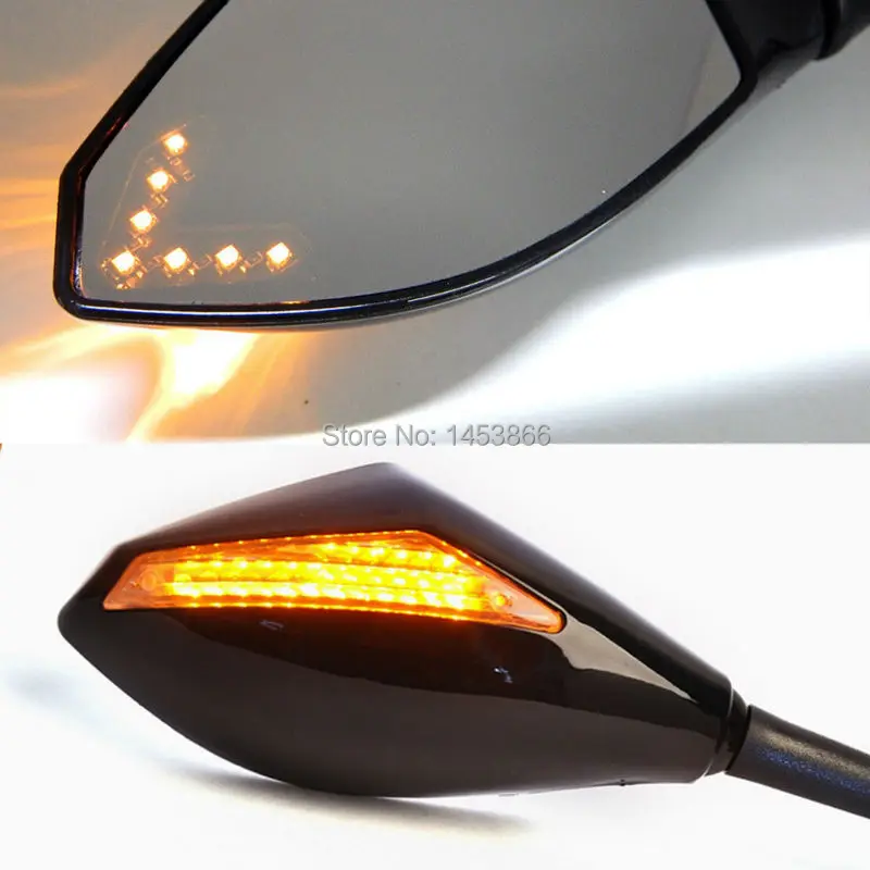 Motorcycle Integrated LED Turn Signal Rearview Side Mirror For Honda CBR 600 F4i 929 954RR F1 F2 Hurricane Ducati all models