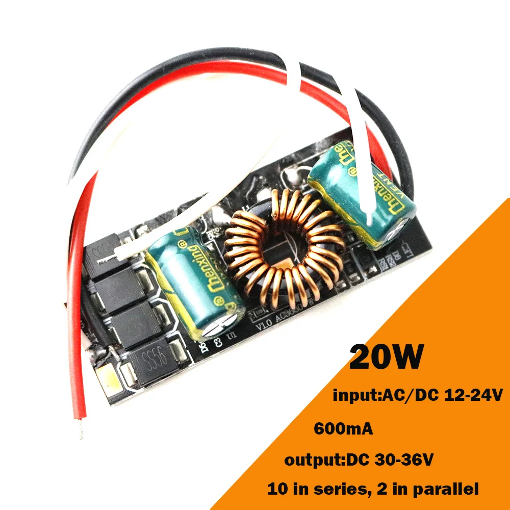 LED Driver AC/DC 12 V-24 V a DC Corrente Costante HA CONDOTTO il Driver 20 W 30 W 50 W Alimentazione A Bassa Tensione per luci A LED Proiettore 1 pz