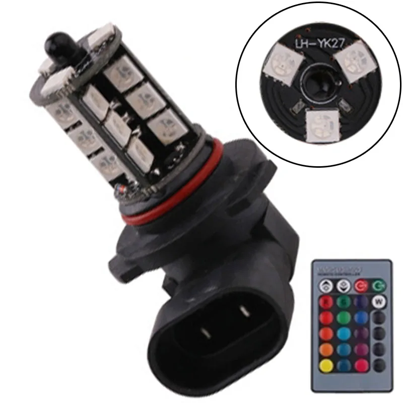 H11 H8 H7 9006 9005 LED NEW Quality goods 2PCS 27SMD multi-color RGB 5050  Replacement fog lights reversing lights with remote