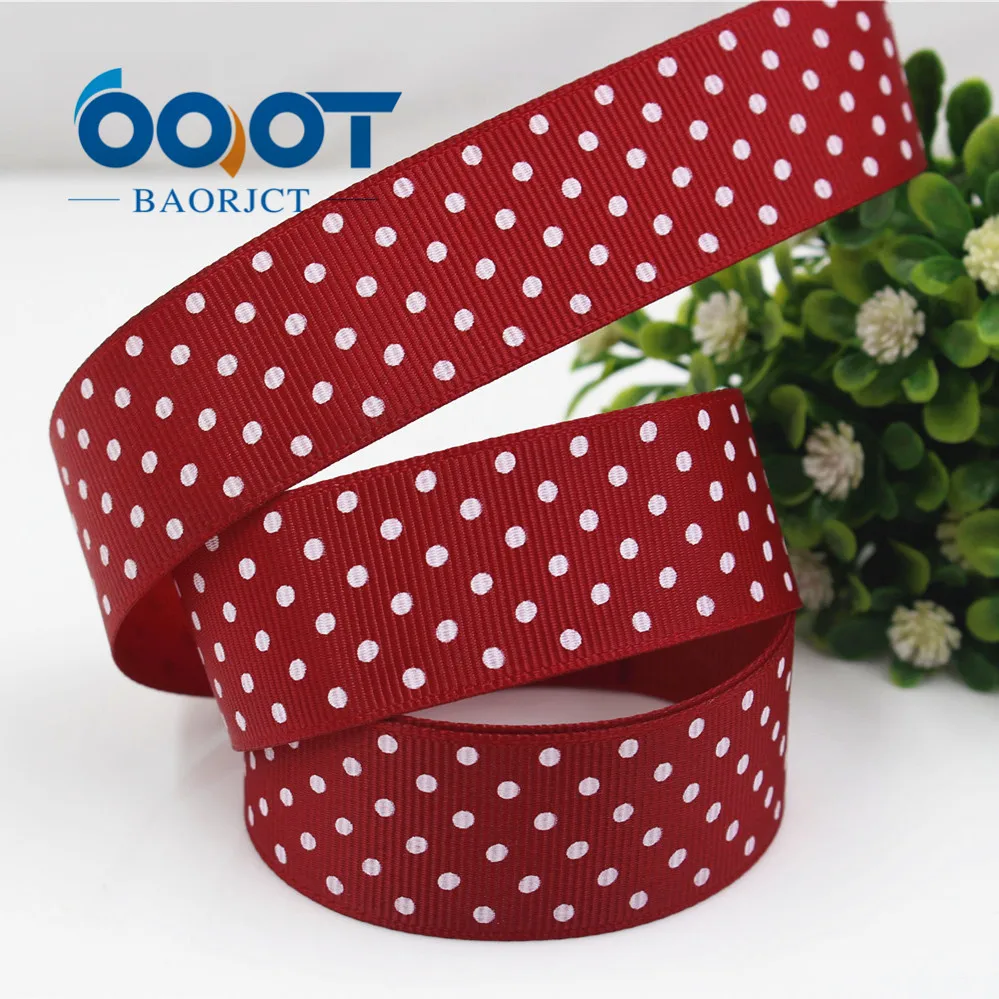 OOOT BAORICT 176224,Polka Dots grosgrain Ribbon,25MM ,10 yards The tape for Sewing , DIY Headdress Accessories Handmade material