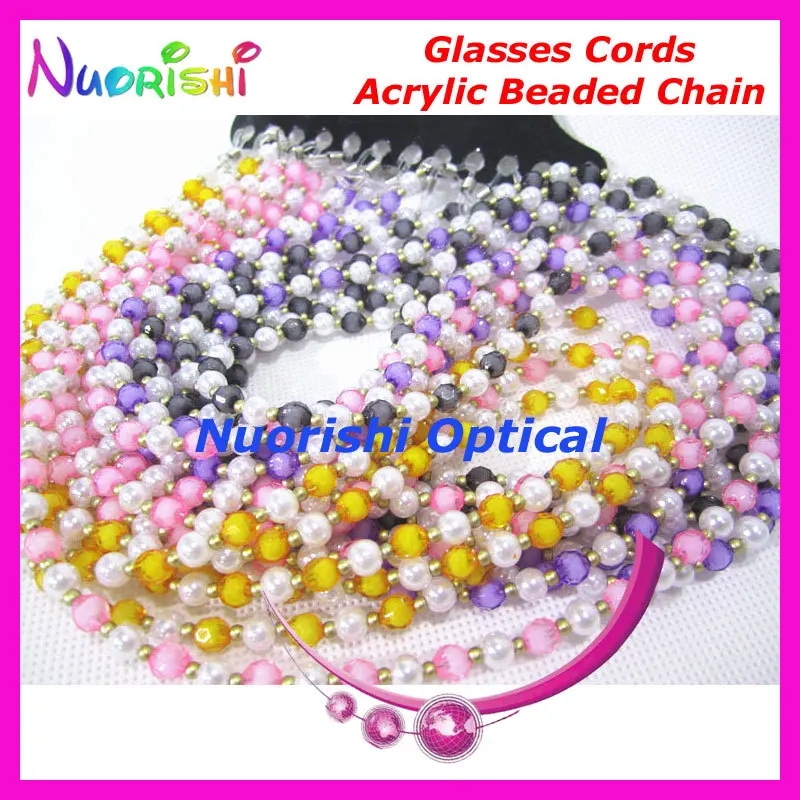 

L804 Very Nice Acrylic Beaded Pearl Sunglasses Glasses Eyegalss Spectacle Chain Cords Lanyard Free Shipping