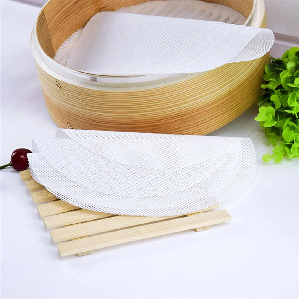 

Kitchen Cooking Tools Silicone Non-Stick Steamer Mesh Pad Round Dumplings Mat For Steamed Stuffed Buns/Bread Pastry