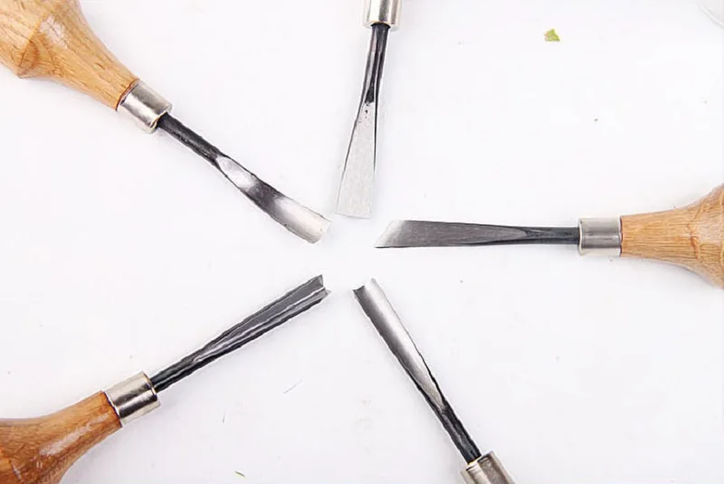 New 5pcs woodcut knife butt/corner/skew/round/Arc machete chisel Woodworking carving for Wood crafts Prints graver