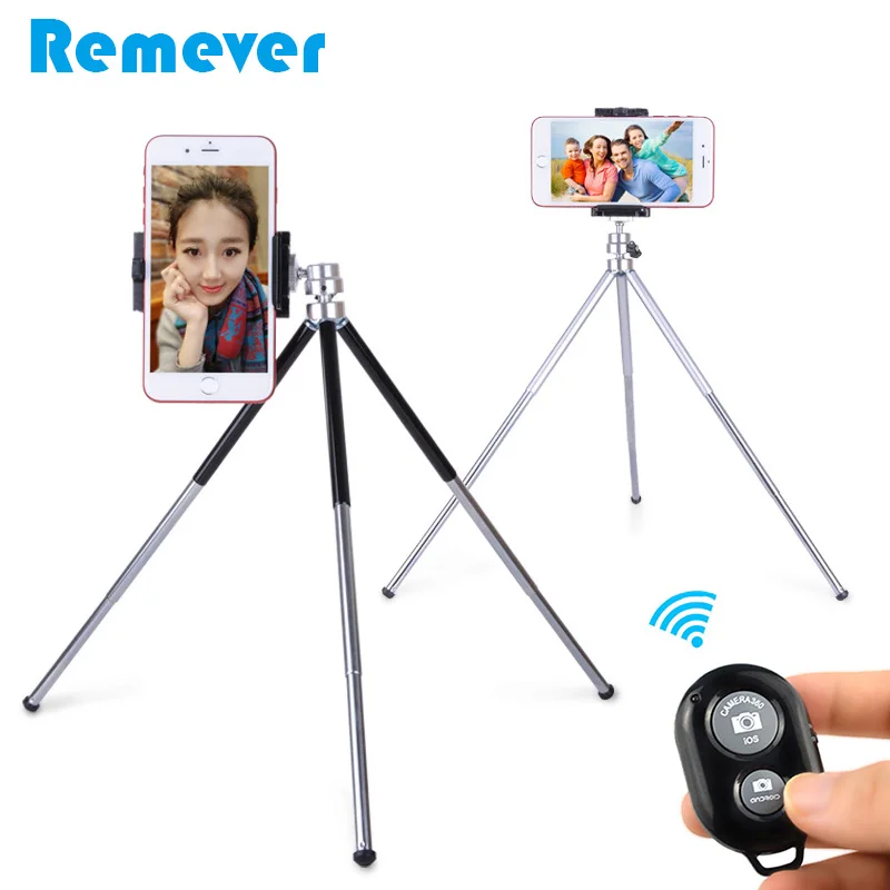 

Portable Mini Tripod With Phone Holder Bluetooth Remote for iPhone Samsung Xiaomi Android Smartphone Tripod for Gopro Camera