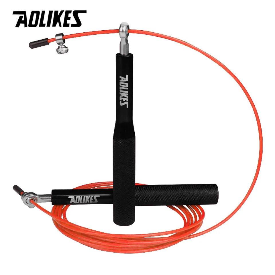 AOLIKES Crossfit Jump Rope Adjustable Jumping Rope Training Aluminum Skipping Rope Fitness Speed Skip Training Boxing MMA