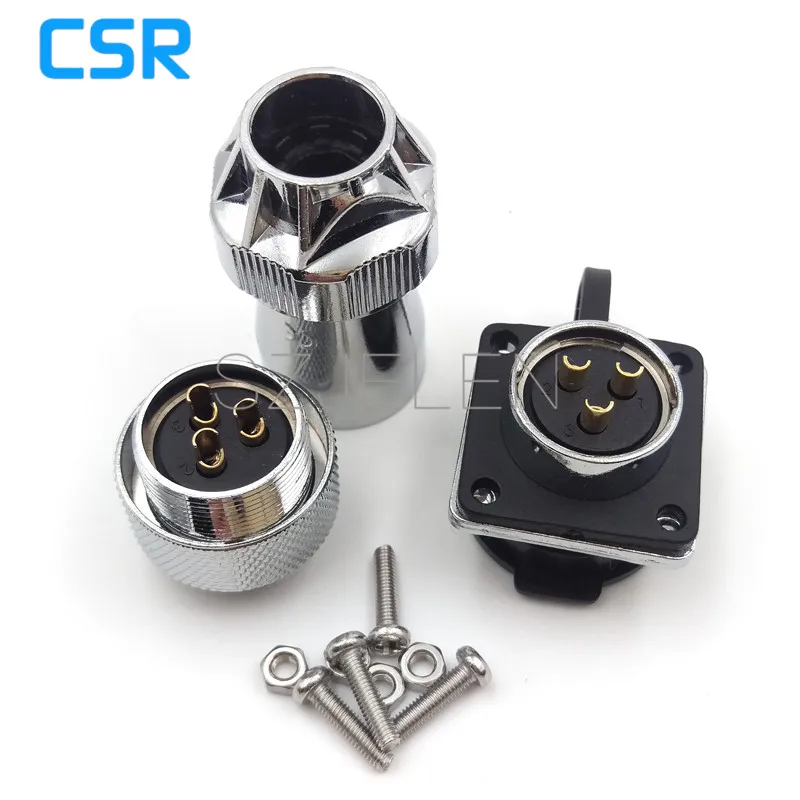 WF20 Series 3 Pin  Waterproof Connectors,  Male Female 500v Ac Power Ip67 Waterproof Connector, Industrial Power Cord Connector