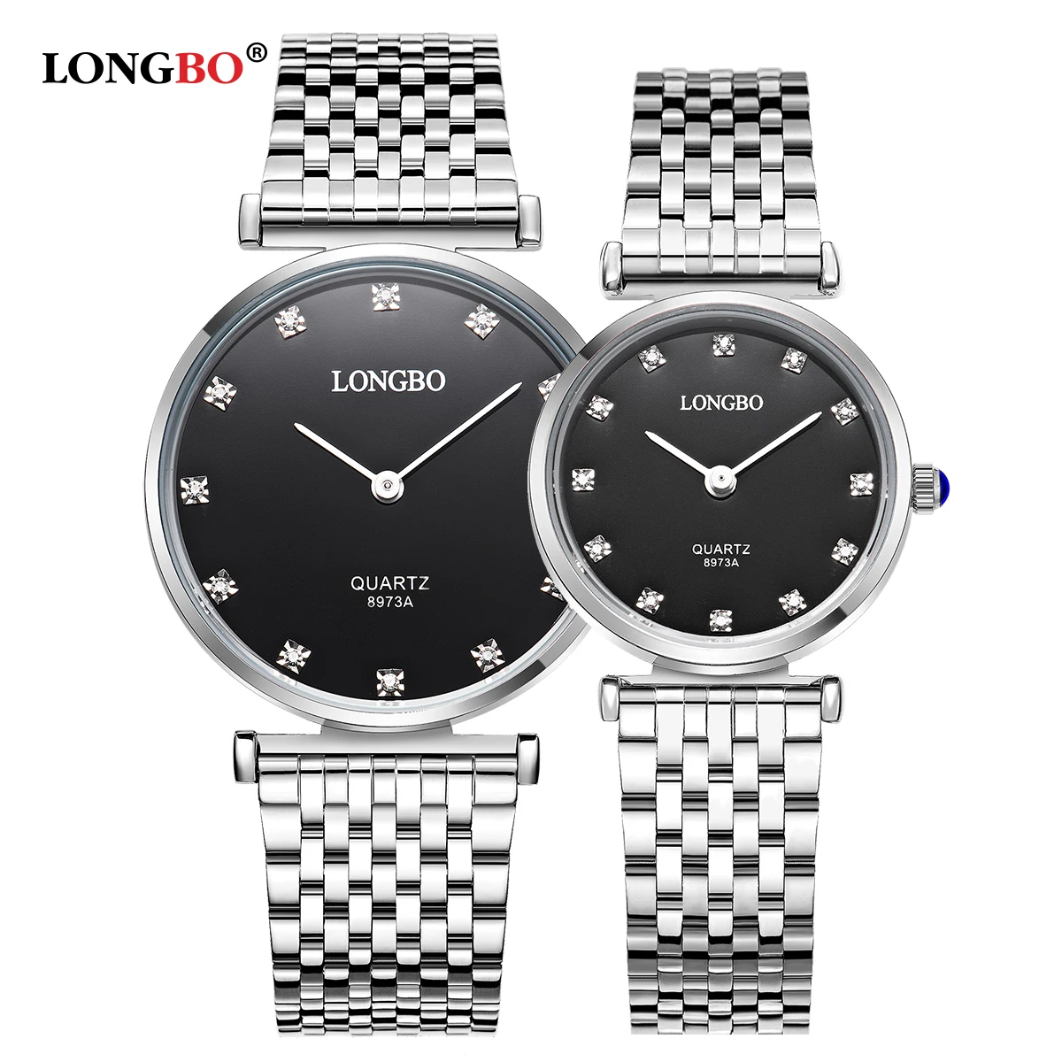 Moda LONGBO LuxuryBrandClassic coppie orologi amanti dello stile aziendale uomo donna amanti orologio Charms al quarzo orologi da polso analogici