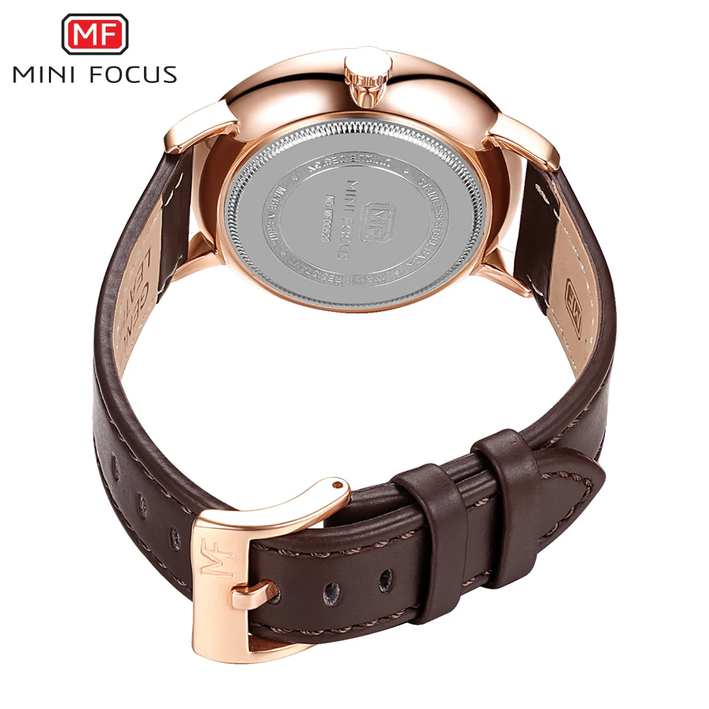 Reloj MINI FOCUS para hombre, relojes de cuarzo de lujo de marca superior, reloj de pulsera informal de cuero genuino a la moda para hombre, nuevo