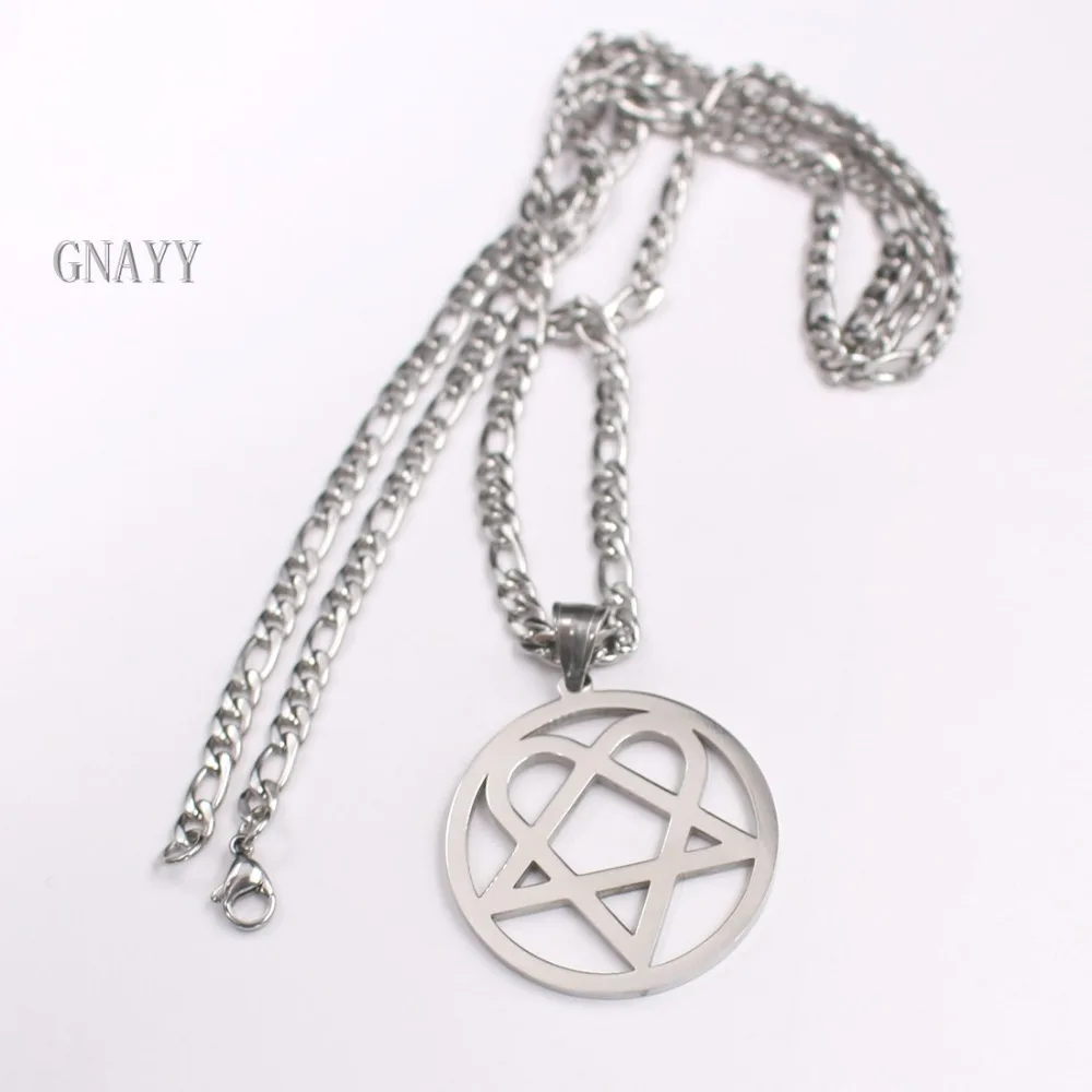 Punk jewelry Him Necklace Stainless Steel Heartagram Pendant Merch Logo Symbol 24