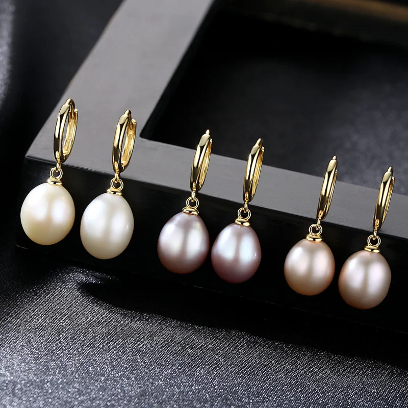 JOYMARK New Arrival Simple 925 Sterling Silver Jewelry Freshwater Natural Rice Pearl Clip on Earrings For Women JPSE019