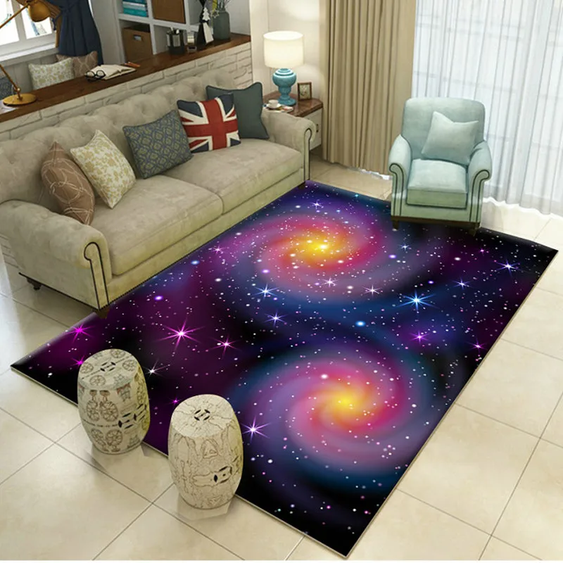 

3D Dream Universe Galaxy Space Carpets for Living Room Bedroom Area Rugs Kids Room Decor Soft Carpet Baby Crawl Mats Child Gifts