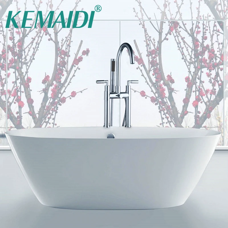 

KEMAIDI Luxury Bathroom Bathtub Shower Mixer Bathroom Faucet Chrome Brass Tub Shower Tap With Shower Hand Spray Set