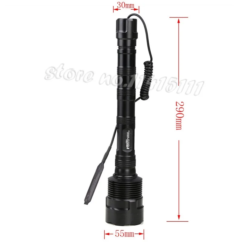 Anjoet 6000Lm Hunting Powerful 3xT6 LED Tactical Flashlight 18650 Lantern Torch Llight+Battery+Charger+Remote Switch+Gun Mount