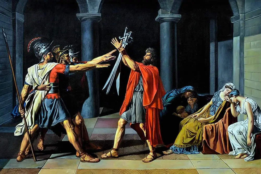 No Framed Figurative Oil Painting on Canvas Wall Decor Painting Art Oath of the Horatii, 1784-1785 by Jacques Louis David