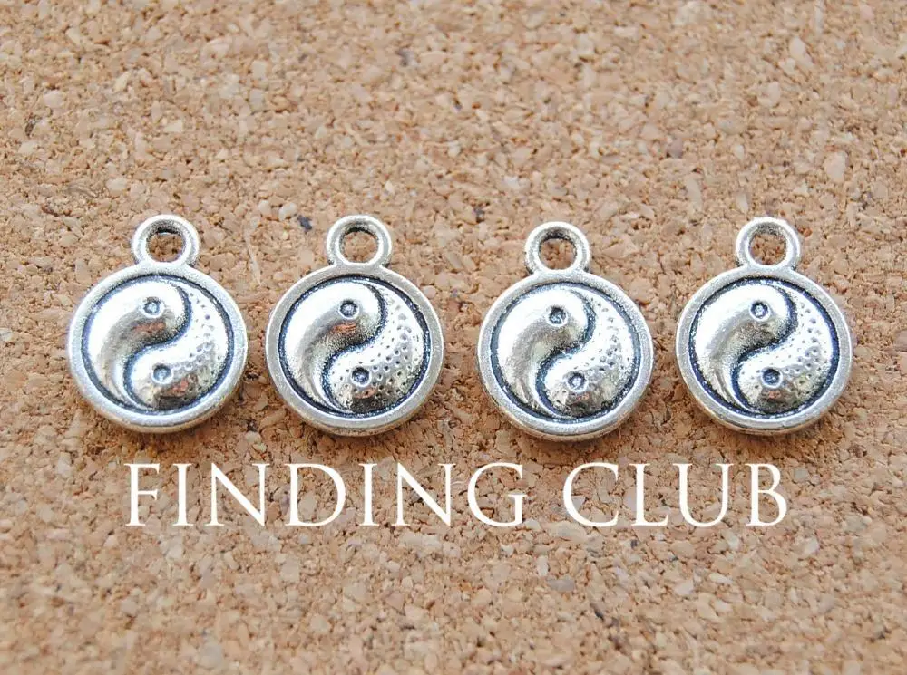 30 pcs Tibetan Silver Color Yin and Yang Charm DIY Metal Bracelet Necklace Jewelry Findings A902