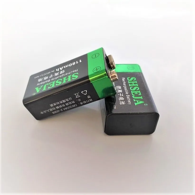 NEW 9v battery 1180mAh Li-ion 9 V Rechargeable Batteries For Smoke detectors Wireless Microphones  rechargeable battery