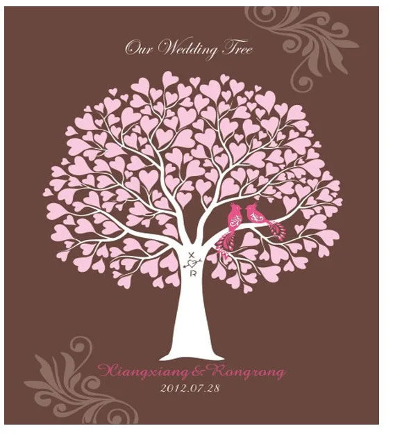 Wedding Fingerprint Tree Guest Book New Fingerprint Tree Wedding Guest Book Wedding Signature Book DIY Wedding Souvenirs China