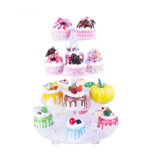 

Free Shiping 1 PC Transparent Round 4 Tier Acrylic Cupcake Display Stand /clear acrylic cake stand with base