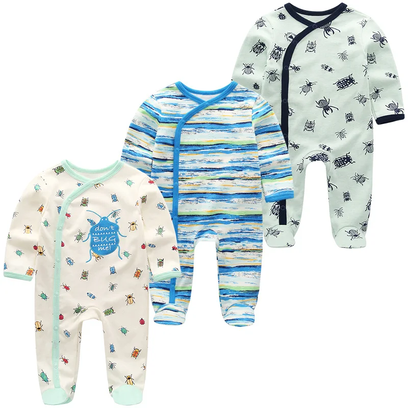 2020 Newborn Cotton 3PCS Baby Boy Clothes Romper Autumn 0-12M Baby Girl Clothes Full Sleeve Girls Baby Clothing Roupas de bebe