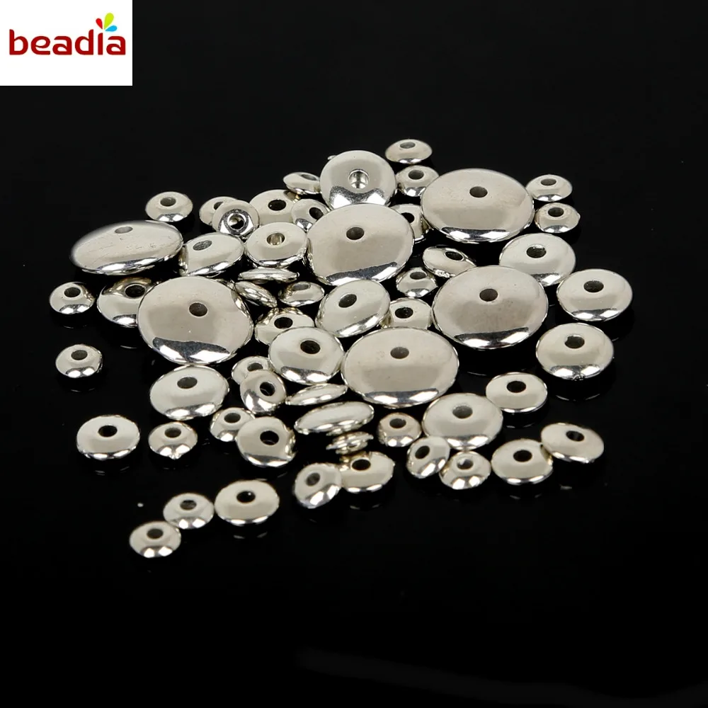 100-500pcs Plastic CCB Loose Beads Gold/Rhodium Plated Tiny Ring Spacer Beads for DIY Bracelet Jewelry Findings Necklace Making