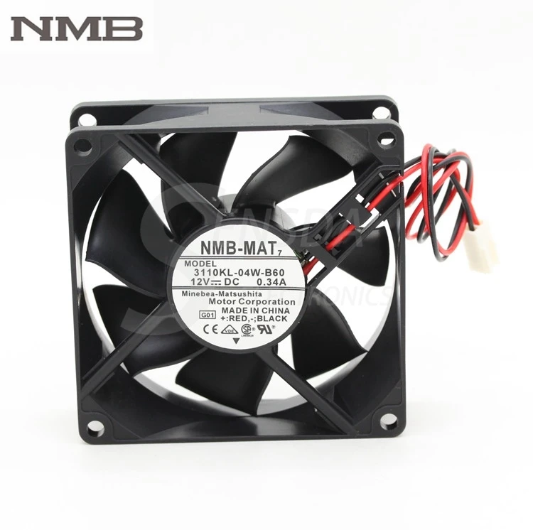 

For NMB 3110KL-04W-B60 8025 80mm 8cm DC 12V 0.34A computer case cpu server inverter axial cooling fans blower