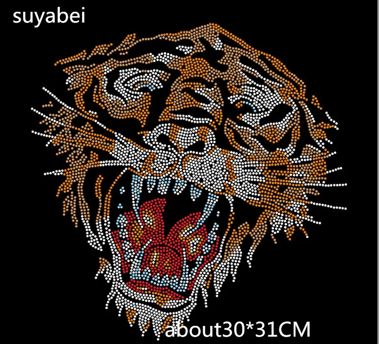 

tiger sticker iron on transfers motif hot fix rhinestone transfer motifs iron on crystal transfers design applique patches