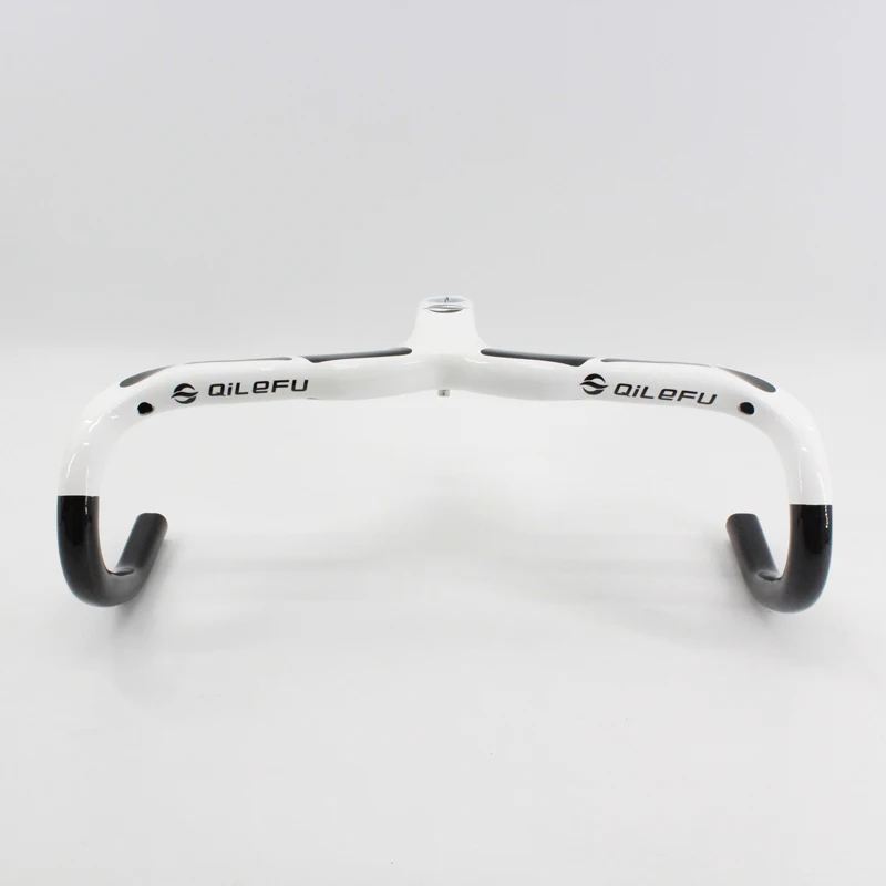 真新しい白色 QILEFU フルカーボン自転車ハンドルバーロードバイク