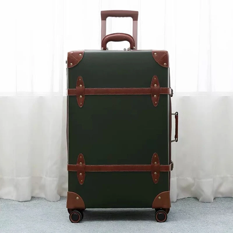 Hot!New Retro soild color Travel Bag Rolling Luggage sets,12\