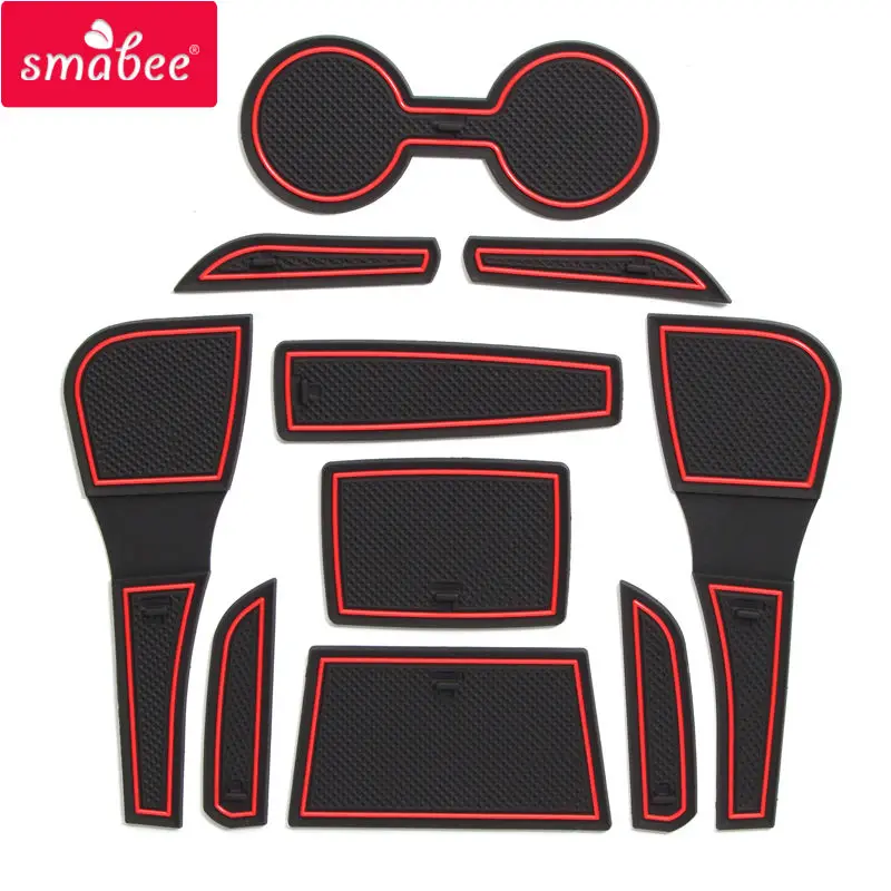 Smabee for Mazda 2 DEMIO 2014 - 2016 Gate Slot Mat Non-Slip Door Gloove Pad Cup Holder Car Sticker Interior Accessories