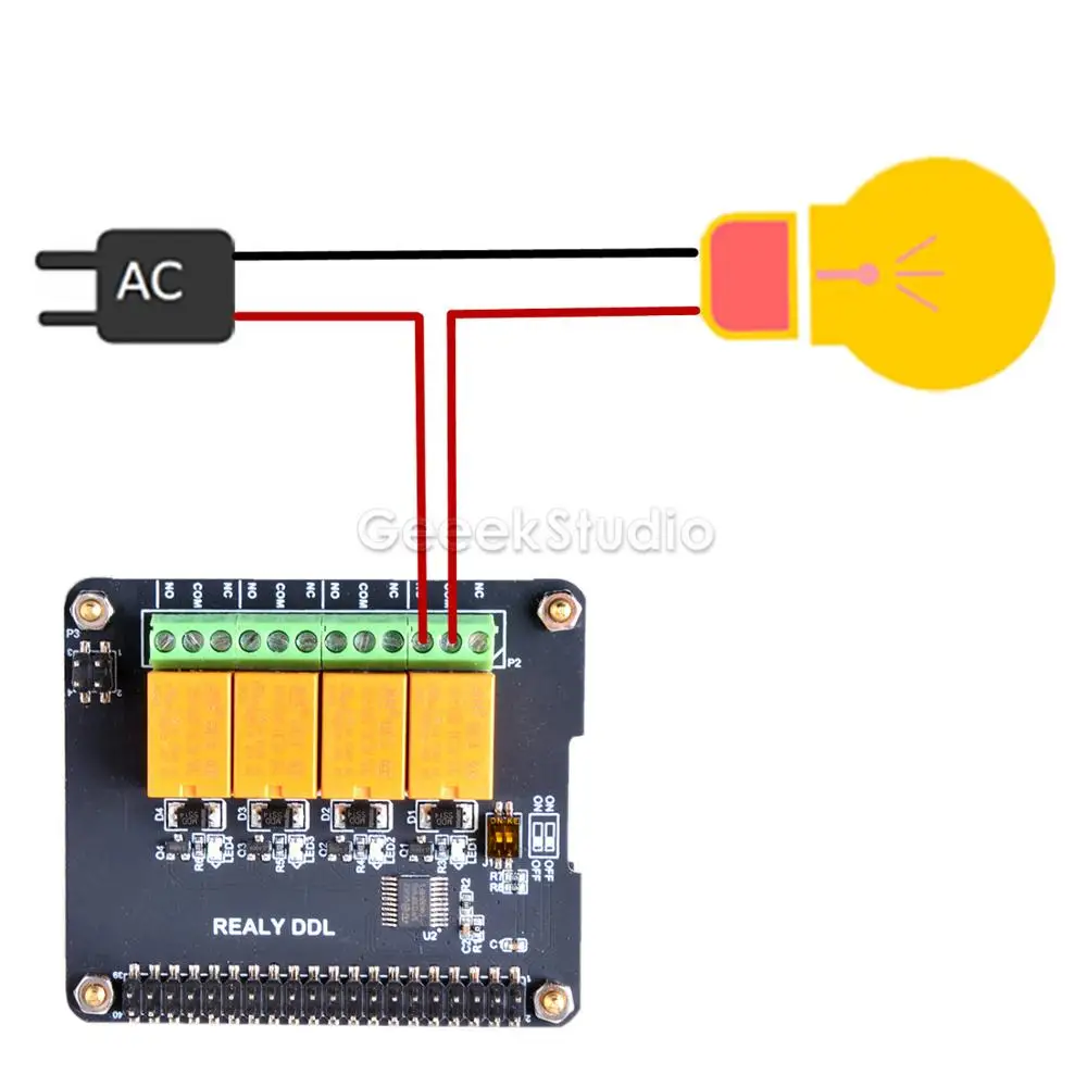 4 Channel Relay Hat Board For Raspberry Pi 4B / 3B+ (Plus) / 3B / 2B