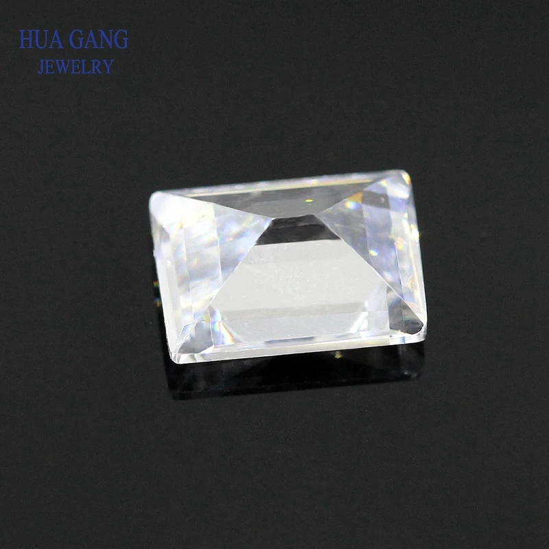 White Rectangle Shape Parallel Cut CZ Stone Synthetic Gems Cubic Zirconia For Jewelry Size 1x2~8x10mm