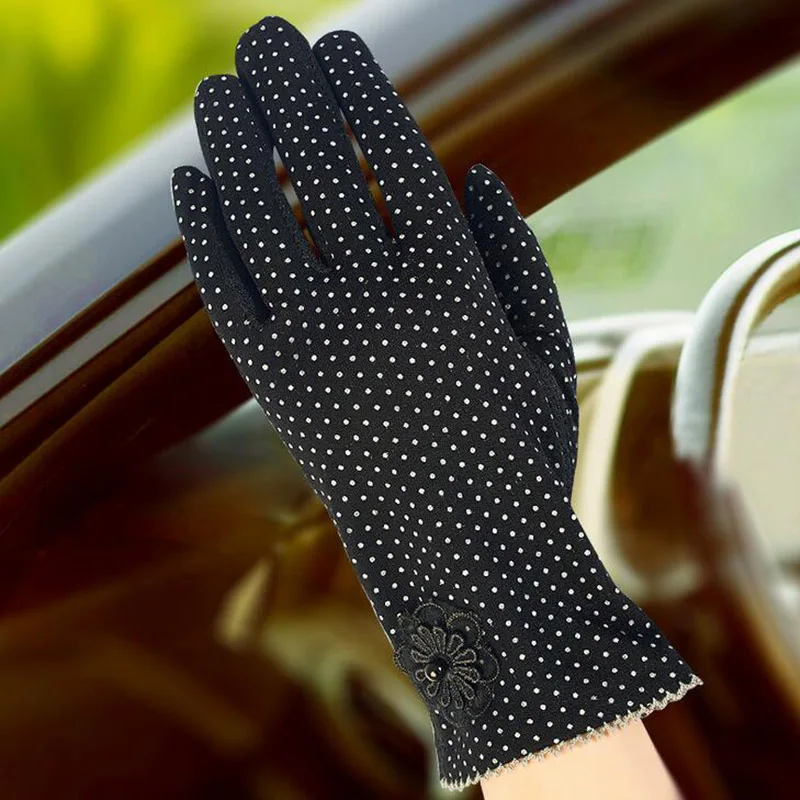 

Sexy Summer UV Sunscreen Short Sun Female Gloves Women Fashion Flowers Knitted Lace Driving Touch Screen Thin Gloves G165