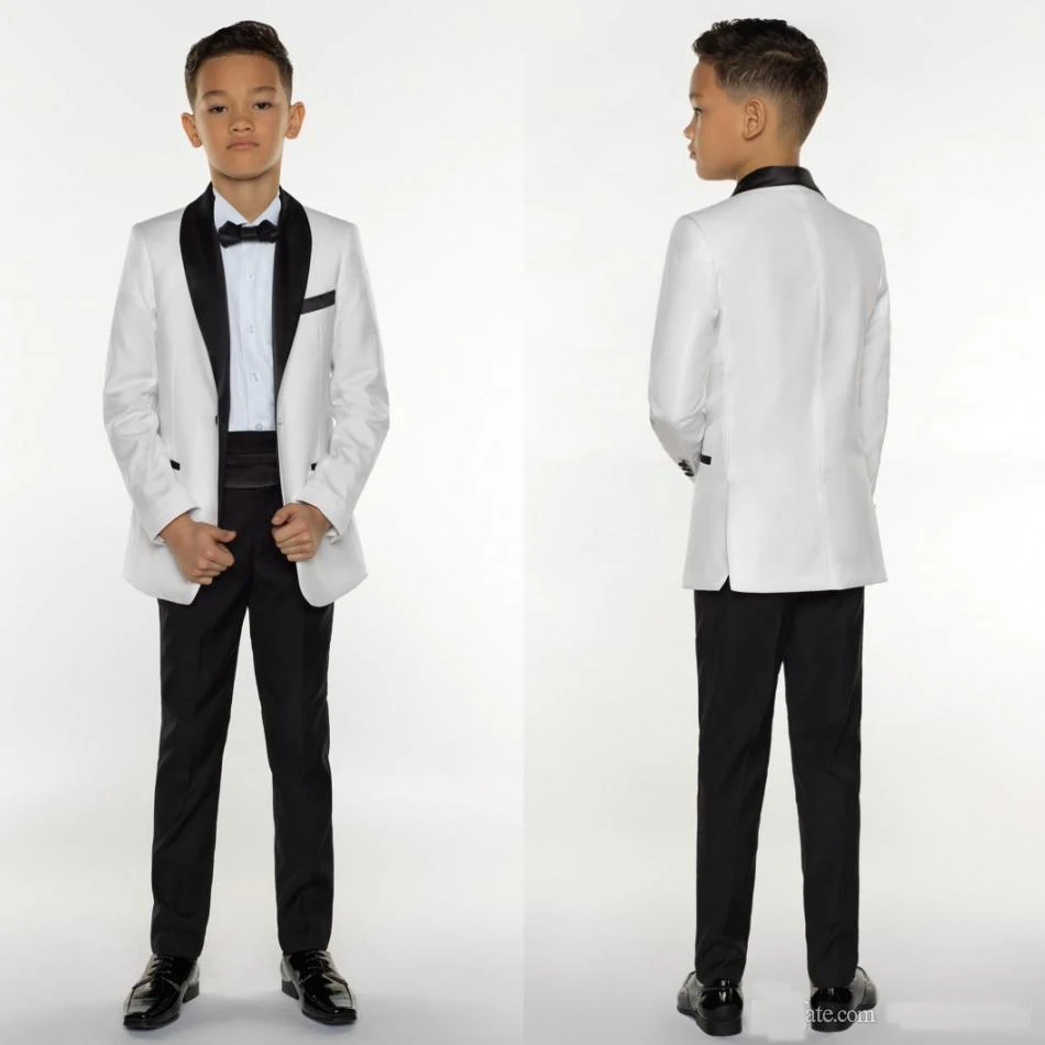 Boys Tuxedo Boys Dinner Suits Formal Suits Tuxedo for Kids Print Tuxedo Formal Occasion White And Black Boy Suits