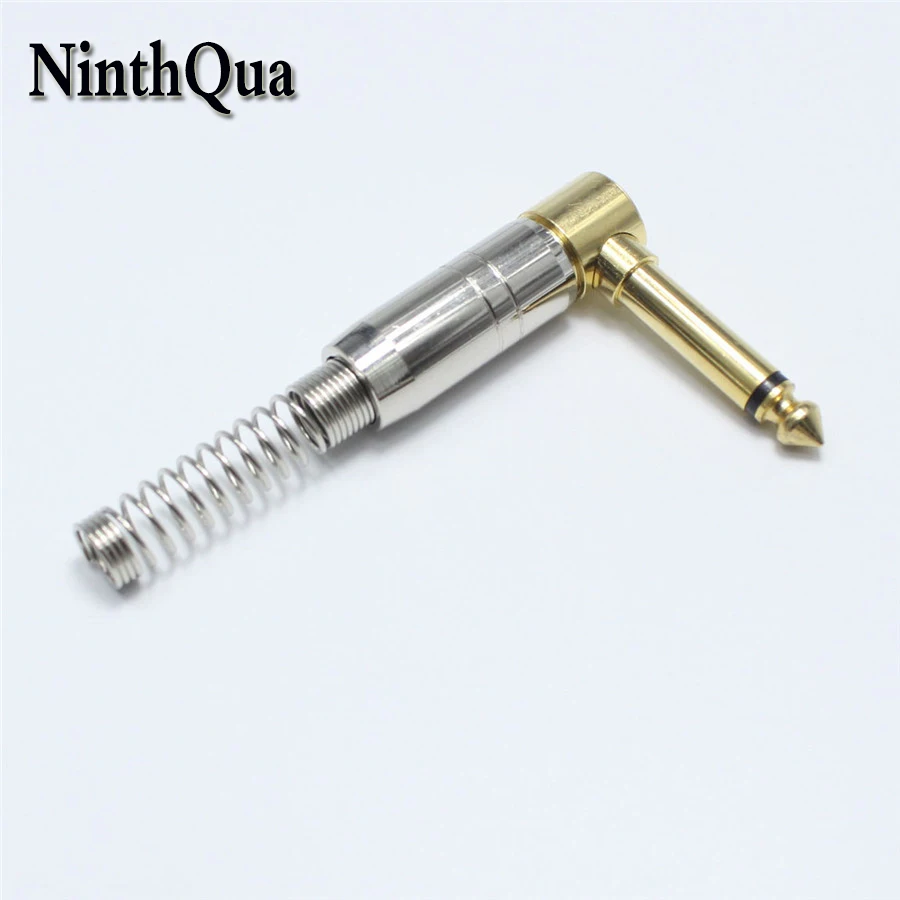 1pcs 6.35mm / 6.5mm 2 Pole 90 Degrees Mono Male Plug 6.35 Amplifier Microphone Plug 6.5 TRS Plug Audio Connector