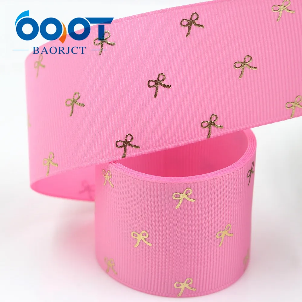 OOOT BAORJCT I-19424-1061,38mm,10yards Solid color hot stamping bow-knot  grosgrain Ribbons,bow cap DIY accessories  decorations