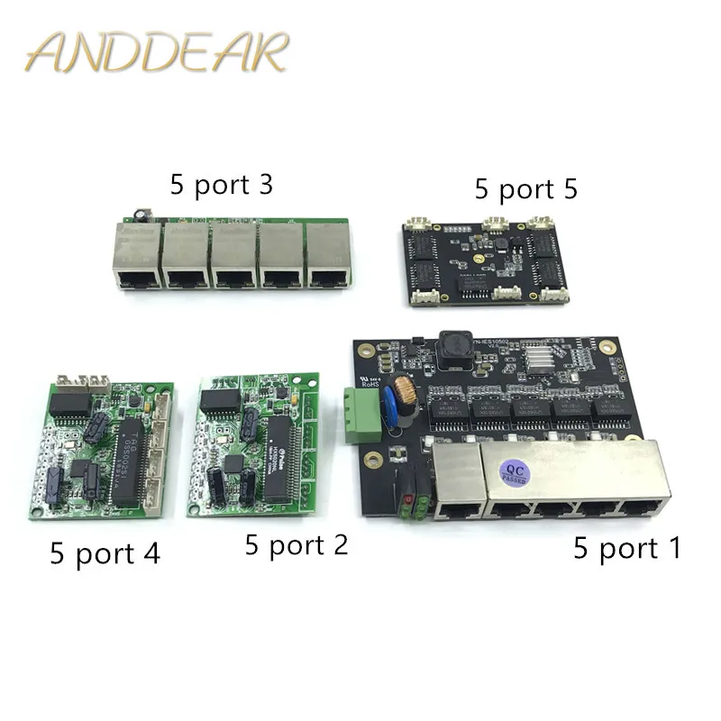 Unmanaged 5port 10/100M industrial Ethernet switch module  PCBA board OEM Auto-sensing Ports PCBA board OEM Motherboard