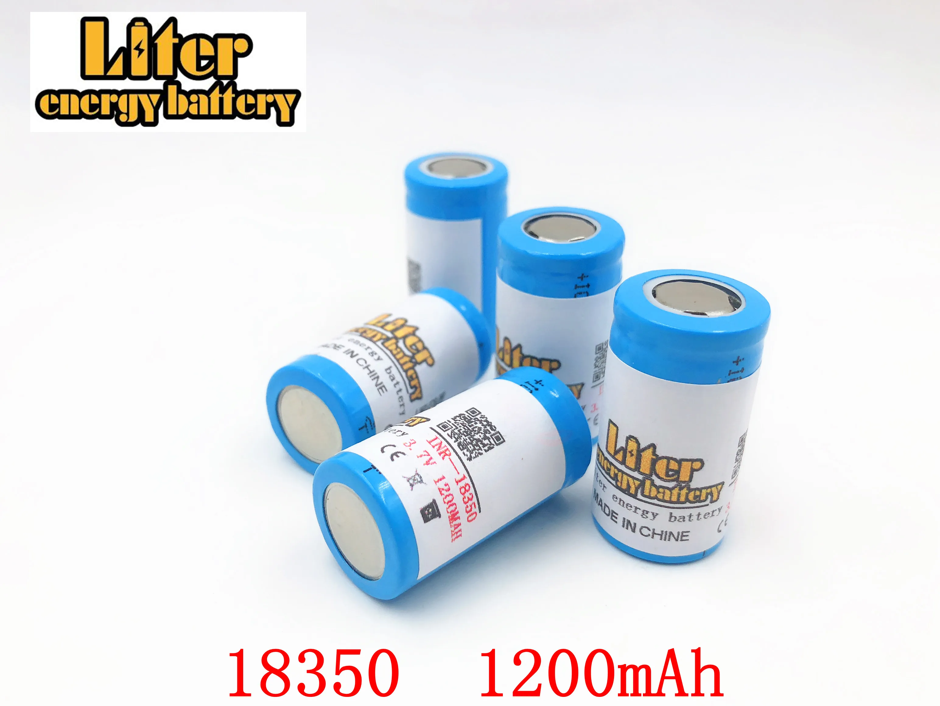 2PCS Liter energy battery 18350 battery 1200mAh 3.7V Li-ion Rechargeable Battery with battery protective storage box