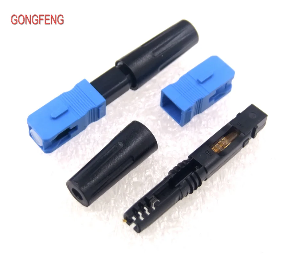 GONGFENG 100PCS New SC/UPC Single Mode Optic Fiber Fast Connector FTTH Embedded Quick Connector Special Wholesale