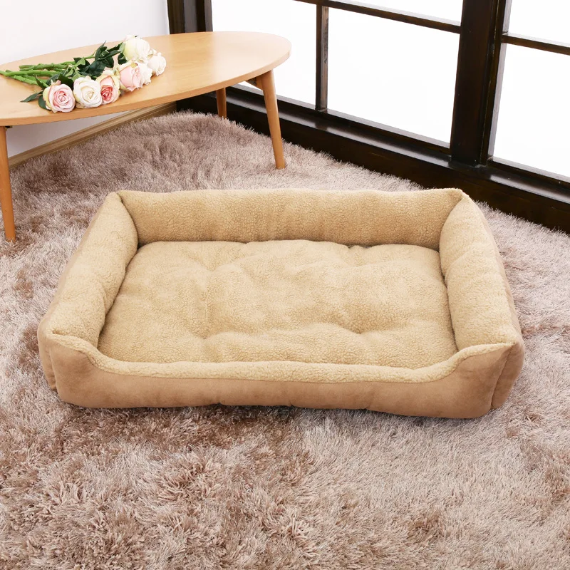 Warming Dog House Fleece Lounger Sofa for Small Large Dog Golden Retriever Bed Flannel Kennel Cat Litter Dog Mats