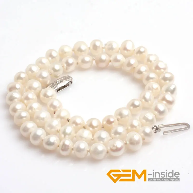 6-7MM natural freshwater pearl necklace for woman for gift DIY Jewelry Yoga Meditation Necklace 16 inches free shipping