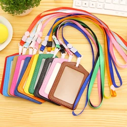 20 stücke ID Abzeichen halter Pu ID Karte Abzeichen Tasche Zubehör Inhaber Karte Bus Karte Fall Briefpapier Schul material mit Lanyard