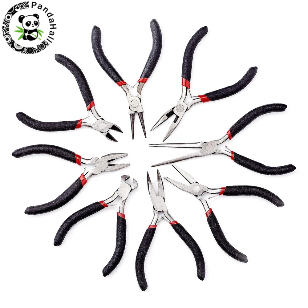 1pc/1set Jewelry Pliers DIY Tools for Jewelry Making Nose Plier Side Wire Cutter Polishing Carbon-Hardened Steel Black 10~15cm