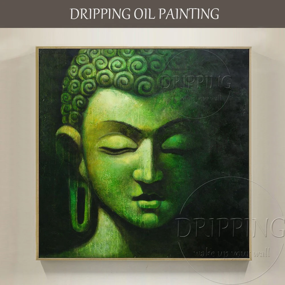 

Top Skilled Artist Hand-painted High Quality Buddha Figure Oil Painting on Linen Canvas Wonderful Buddha Portrait Oil Painting