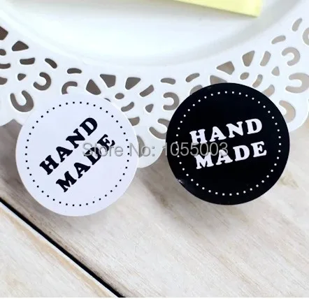 1 lot = 120pcs DIY Scrapbooking Paper Labels Stickers HAND MADE black and white Seals Sticker 1 lot = 15 sheet = 120pcs