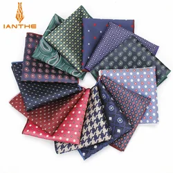 Paisley Floral Men Silk Satin Pocket Square Hanky Jacquard Woven Classic Wedding Party Handkerchief Vintage Dot Hankies