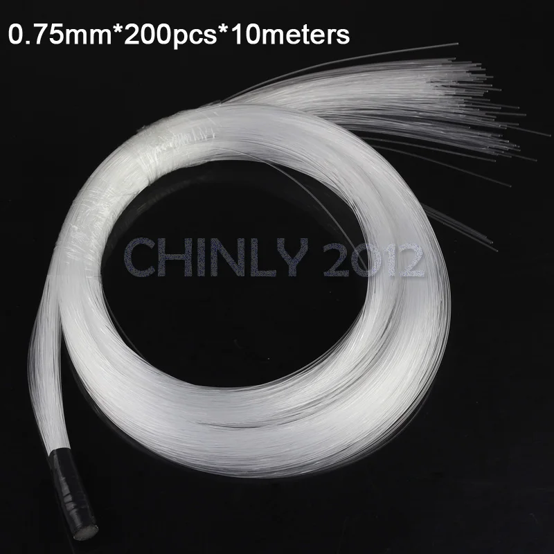 0.75mmX200pcs X10Meters PMMA plastic fibra optica cable