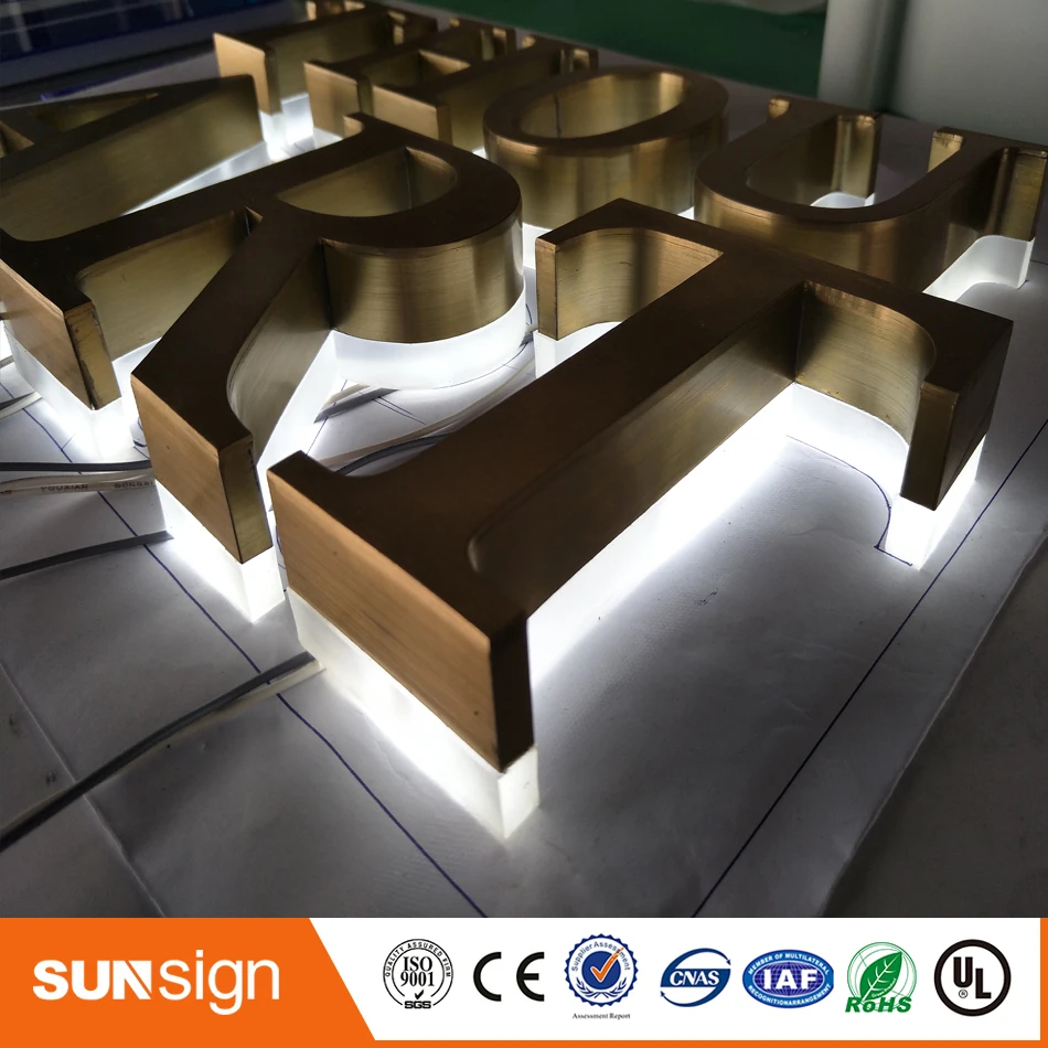 Factory Outlet Outdoor Backlit Rvs Led 3d Brief Teken Logo